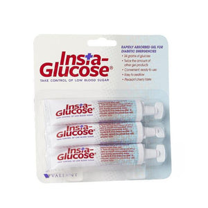 Glucose, Oral: Insta-Glucose Oral Glucose Gel, Cherry, 24 G Glucose Per Tube, 3 Tubes / Package