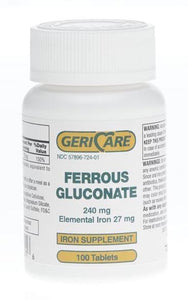 Ferrous Gluconate 240Mg Tab 100/Btl