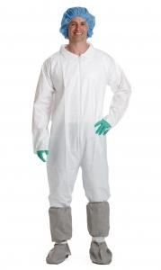 Coverall, Breathable, Elastic Wrist/Ankle, White, Large  25/Cs