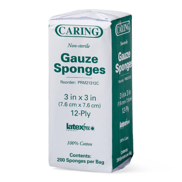 Gauze Sponge 3X3 12Ply Ns Lf  200/Pk