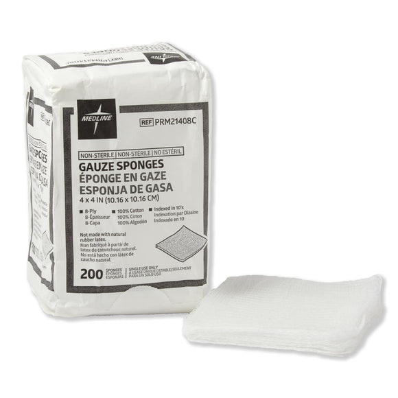 Gauze Sponge 4X4 8 Ply 200/Bg