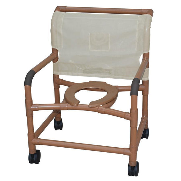 Shower Chair, Pvc, Woodtone, Extra Wide 425 Lbs....Fabric Color Tan