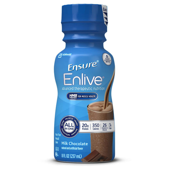 Ensure Enlive Protein Shake, Chocolate, 8 oz. Bottle 24/cs