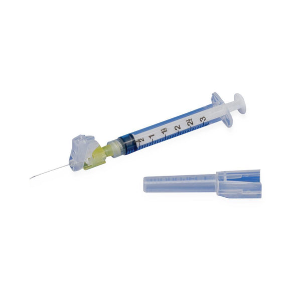 Safety Hypodermic Needle And Syringe Combo 3 Ml X 20 G. X 1.5